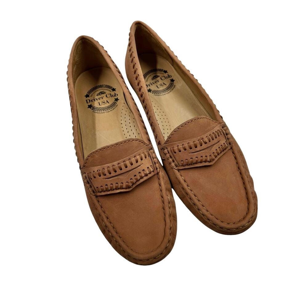 Driver Club USA Womens Tan Leather Maple Ave Penny Loafer Moccasin Sz 8